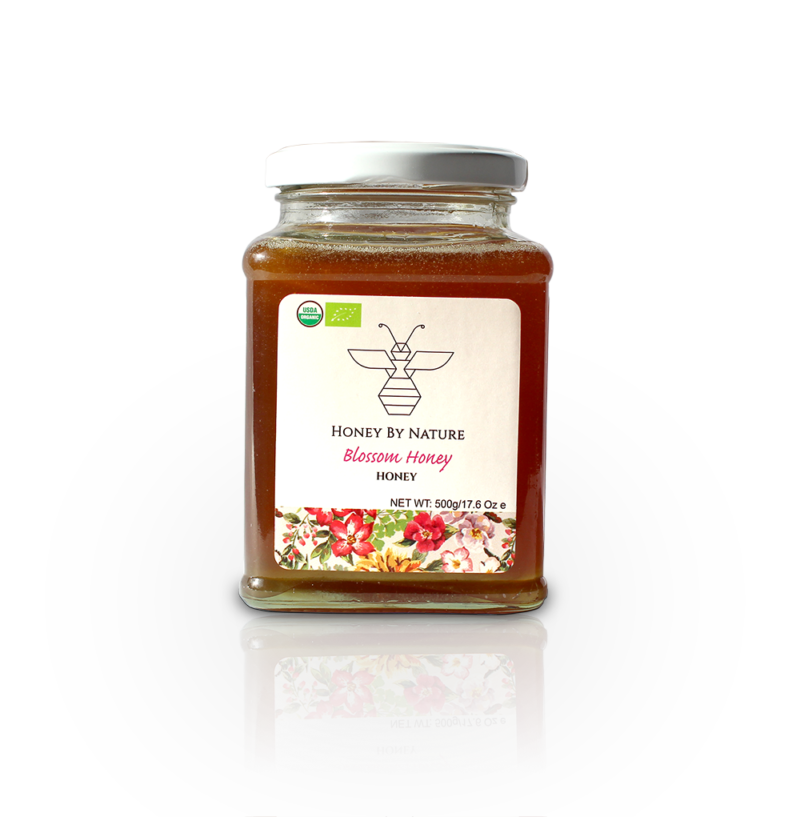 Honey by Nature - Organic Blossom Honey 500g/ 17.6 Oz